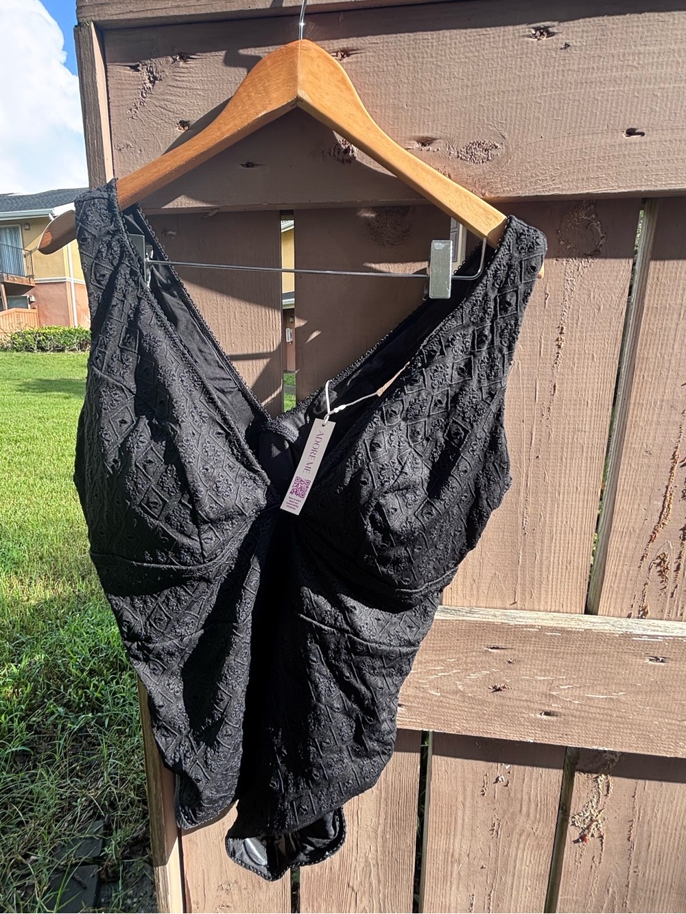 🎉NWT🎉 Adore Me Black Textured One-Piece Swimsuit